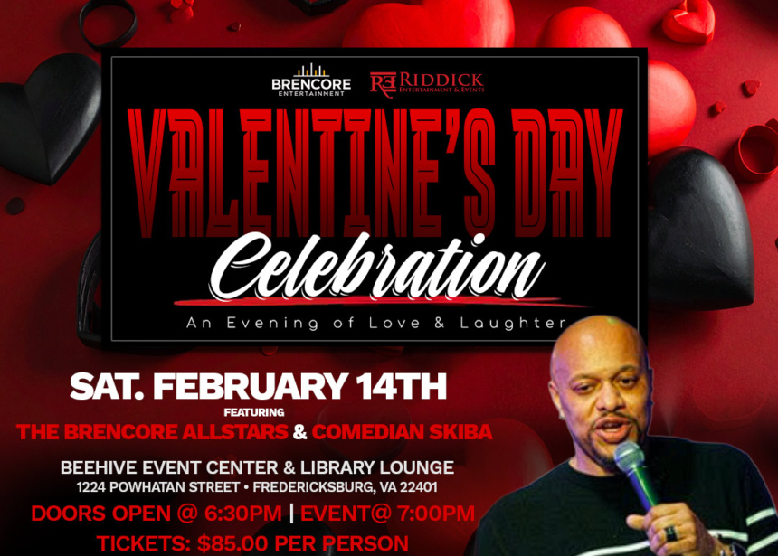 Riddick Entertainment and BRENCORE Entertainment Presents “An Evening of Love and Laughter” featuring The BRENCORE ALLSTARS and Comedian SKIBA at the Beehive Event Center and Library Lounge